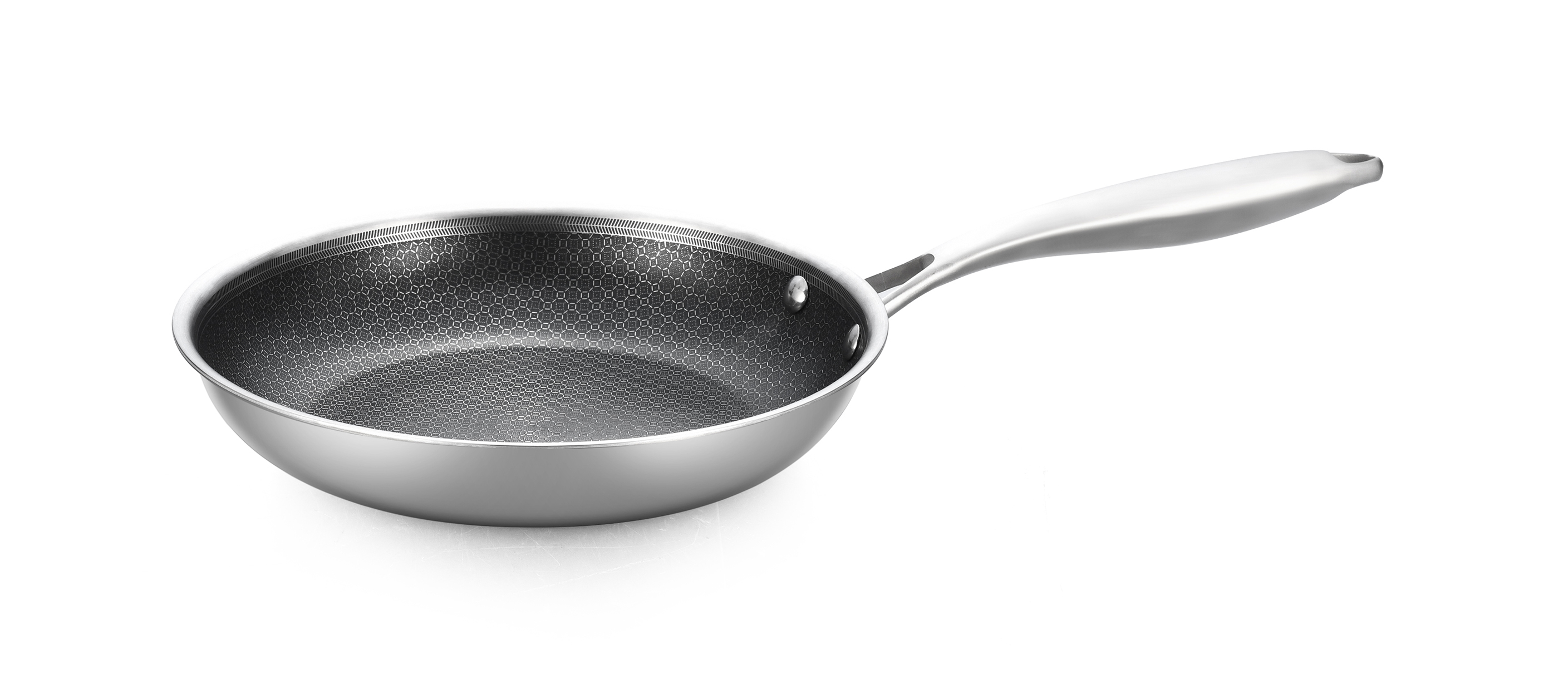 Triple stainless steel fry pan