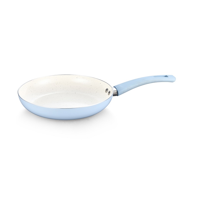Aluminum Press Fry Pan with white ceramic coating