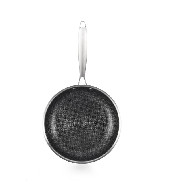Triple stainless steel fry pan