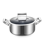Triple stainless steel fry pan