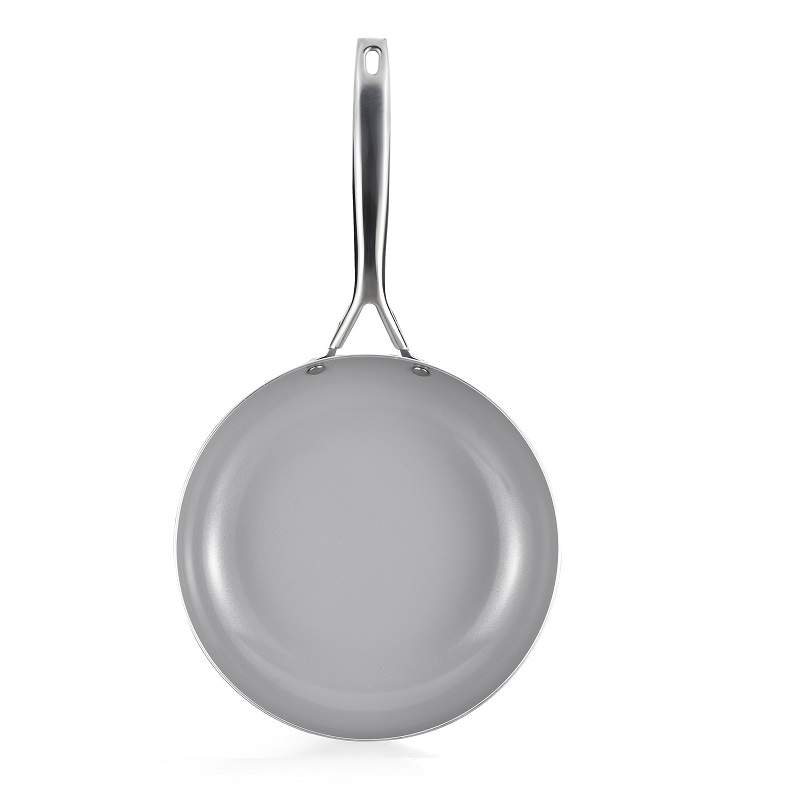 Aluminum Press Fry Pan with grey ceramic coating