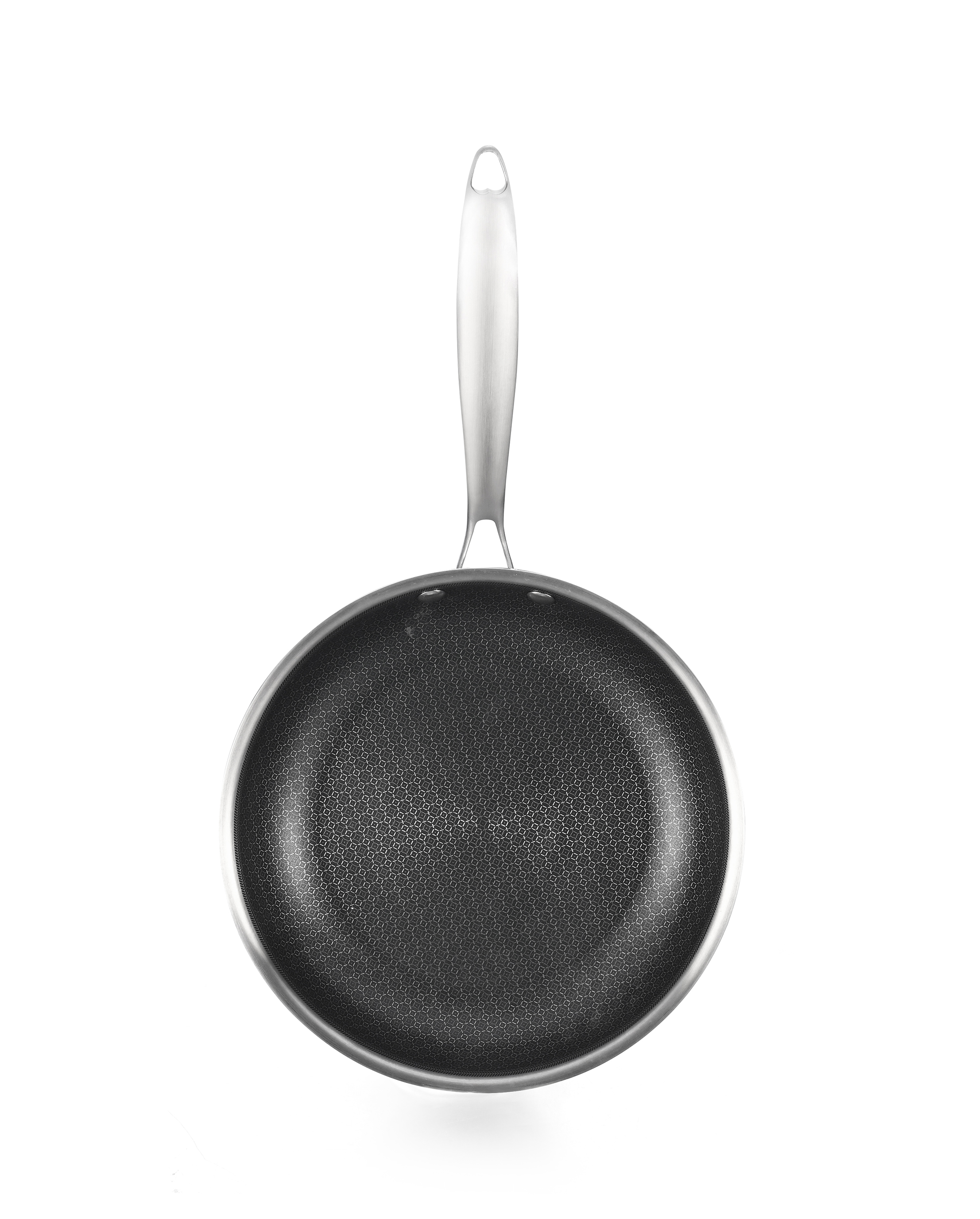 Triple stainless steel fry pan