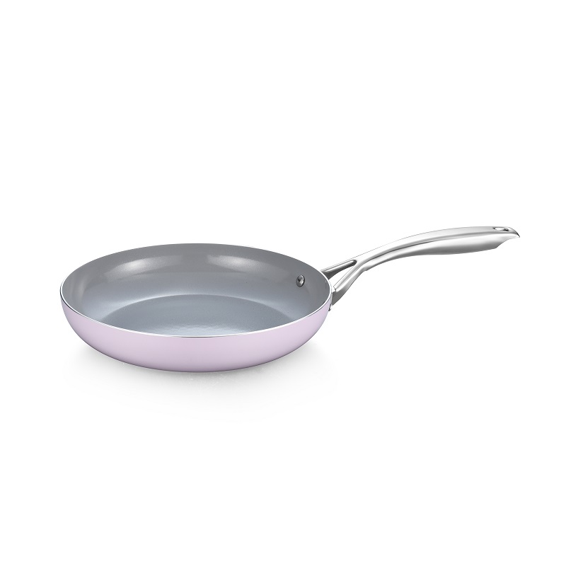 Aluminum Press Fry Pan with grey ceramic coating