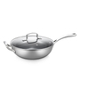 Triple stainless steel fry pan