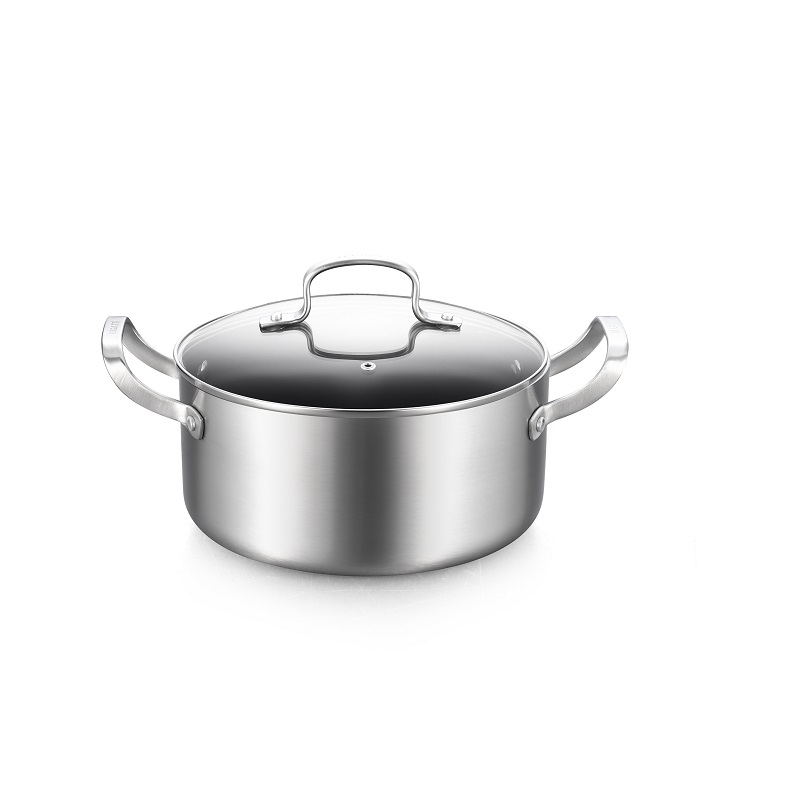 Triple stainless steel fry pan