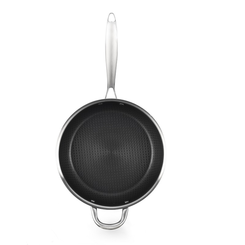 Triple stainless steel deep fry pan